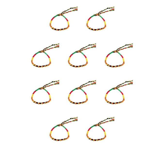 Bearachild Cuerda de la suerte Estilo étnico Decoración de moda Cuerda trenzada artesanal Poliéster Cuerda de muñeca Joyería Tipo 3 Tipo 3 10Conjunto