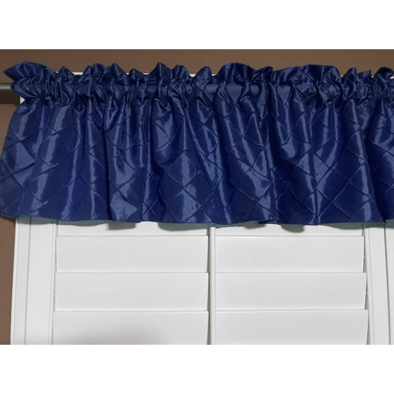 pintuck taffeta window valance 52 wide navy
