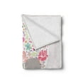 thumbnail image 2 of Sugar Skull Soft Flannel Fleece Throw Blanket, Day of the Dead Theme Florally Ornamented Petals and Leaves, Cozy Plush for Indoor and Outdoor Use, 50" x 70", Multicolor, by Ambesonne, 2 of 5