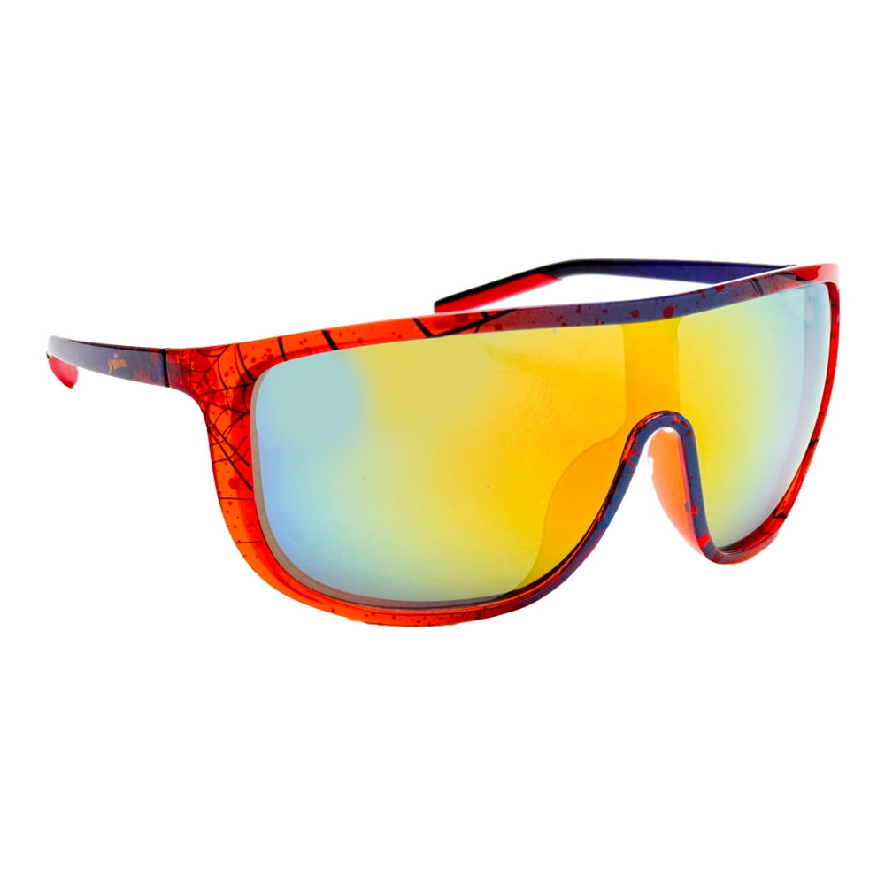Marvel Spider-Man Red and Black Large Lens Sports Wrap Kids Sunglasses - Arkaid by Sunstaches