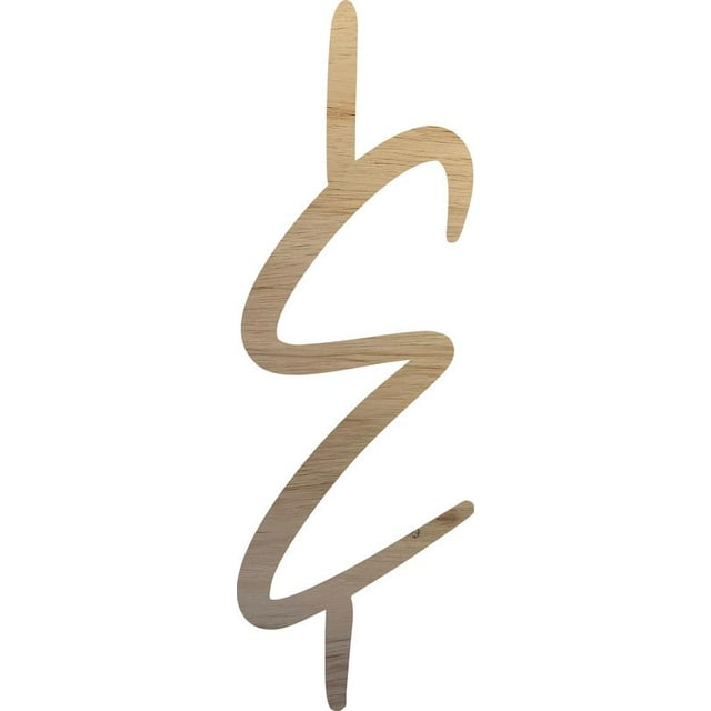 7'' Wooden Letter &, Unfinished 1/4'' Cutout, Script Craft Letters, Wall Hanging