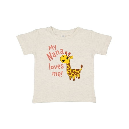 

Inktastic My Nana Loves Me- Cute Giraffe Gift Baby Boy or Baby Girl T-Shirt