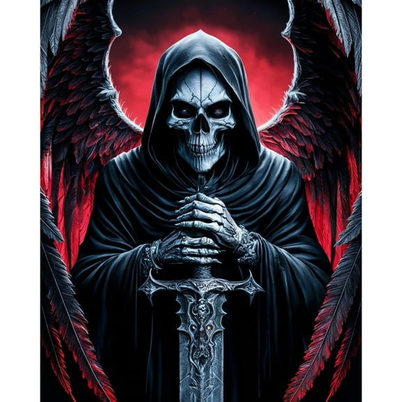 5D Diamond Painting Kits for Adults kids Beginners Paint By Diamond Set Round Full Drill Craft Diamond Art Painting Art Craft Painting Kit-Sword of the Fallen Angel