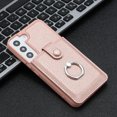 thumbnail image 6 of Compatible with Samsung Galaxy S22 Wallet Phone Case,360°Rotation Finger Ring Holder Kickstand,with Card Holder,Lychee Pattern PU Leather Durable Shockproof Rugged Phone Case,Rosegold, 6 of 12
