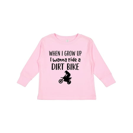 

Inktastic Motocross Dirt Biking Future Dirt Biker Boys or Girls Long Sleeve Toddler T-Shirt