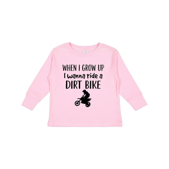 Inktastic Motocross Dirt Biking Future Dirt Biker Boys or Girls Long Sleeve Toddler T-Shirt