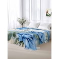 thumbnail image 5 of Spring Blue Rose Full Size Flat Sheet, Wrinkleproof & Fadeproof Cooling Flat Bed Sheet Only, Green Leaves Vintage Country Rustic Breathable Soft Bedding Top Sheets 81 x 96 Inches, 5 of 8