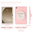 thumbnail image 3 of Kids Friendly Rugged Case for Samsung Galaxy Tab A9+ 11.0" 2023 SM-X210 / SM-X215 / SM-X216, Built-in 360° Rotatable Stand-Hand/Pencil Holder Heavy Duty Protection Cover for Tab A9+, Pink, 3 of 18