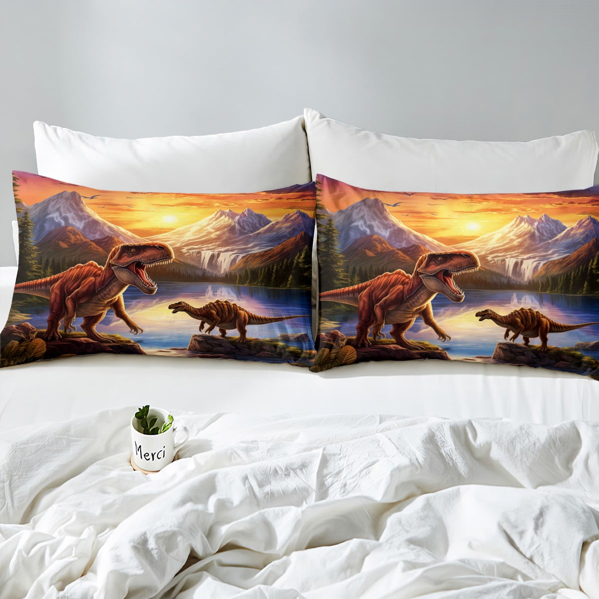 Erosebridal Dinosaur Twin Duvet Cover Retro Flower Bed Sets Cartoon Dinos Bedding Set Floral Comforter Cover Cute Animal Quilt Cover並行輸入 Erosebridal Dinosaur Bedding Comforters \u0026 Sets Jungle Animal