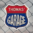 thumbnail image 5 of Thomas's Garage 12 inch X 12 inch Shield Shaped Commercial Grade Plastic Sign Weather Resistant, UV Protected To last, Gift for Dads and Uncles Classic Americana Crafted in the USA, 5 of 7