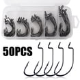 thumbnail image 1 of Graflsoa Premium Stainless Steel Fishing Hook Set - 50pcs, Durable Angler Gear, Compact 130x60x31mm Box, Lightweight 80g Design, 1 of 6