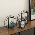 thumbnail image 5 of Modern Circle Shape Black Metal Decor Photo Frame for Tabletop Display, 5 of 6