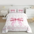 thumbnail image 2 of Feelyou Pink Princess Bowknot Twin Comforter Sets, Cartoon Stars Lines Bedding Set, 2pcs, 2 of 8
