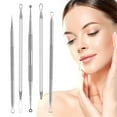 thumbnail image 2 of Blackhead Remover, Acne Treatment, Pimple Popper, Face Skin Care Kit, Professional Comedone Blemish, Zit, Whitehead Scar Extractor, 5 Piece Surgical Grade Stainless Steel Tools & Travel Case, Silver, 2 of 7