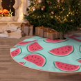 thumbnail image 6 of Daiia Watermelon Drawing Merry Christmas Tree Skirt , Xmas Large Lace-up Tree Skirt, Santa Snowflakes Rustic Home Decorations New Year Party Farmhouse Decor-36", 6 of 7