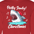 thumbnail image 4 of Inktastic Shark Holly Jawly Christmas Long Sleeve T-Shirt, 4 of 5