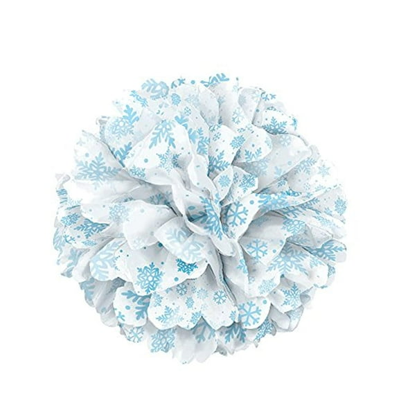 14" Shimmer Snowflake Tissue Paper Pom Pom