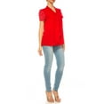 thumbnail image 5 of Women's Solid Top with Front Tie Collar and Lace Sleeves, 5 of 6