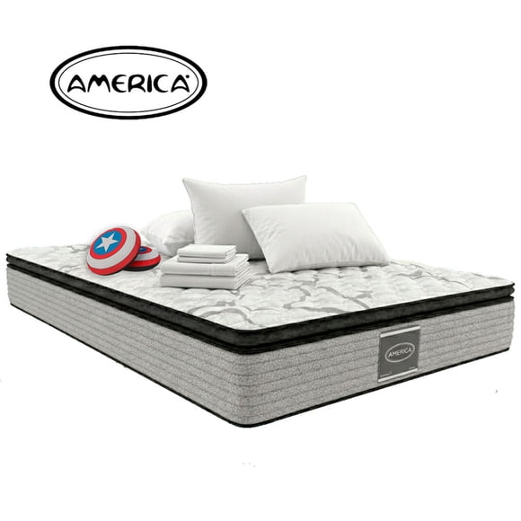 Paquete Colchón Matrimonial América Ortopedico + Juego de Sábanas Matrimonial + 2 Almohadas + Complemento