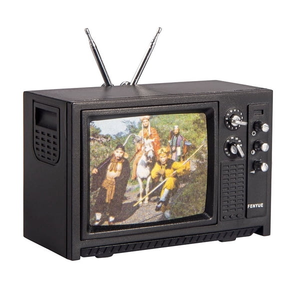 Dollhouse Mini TV Doll house ornaments retro nostalgic television model children's toy twist toy