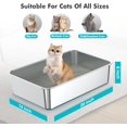 thumbnail image 2 of SHILIU-Stainless Steel Cat Litter Box, Metal Litter Pan for Cats/Rabbits (Silver, Medium(20" Lx14 Wx6 H)), 2 of 4