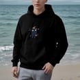 thumbnail image 2 of Women's Long Sleeve Hoodie Pullover with Cartoon Bear & Spider Design Front Pocket Drawstrings Fun Stars & Bubbles Pattern, 2 of 7