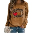 thumbnail image 1 of EQWLJWE T-Shirts de Baseball Maman pour Femmes Manches Longues Raglan Chandail Tops Saison de Football T-shirt Graphique Col Rond Blouse Manches Longues pour Femmes Tendance Grande Taille Tops d'Halloween, 1 of 5
