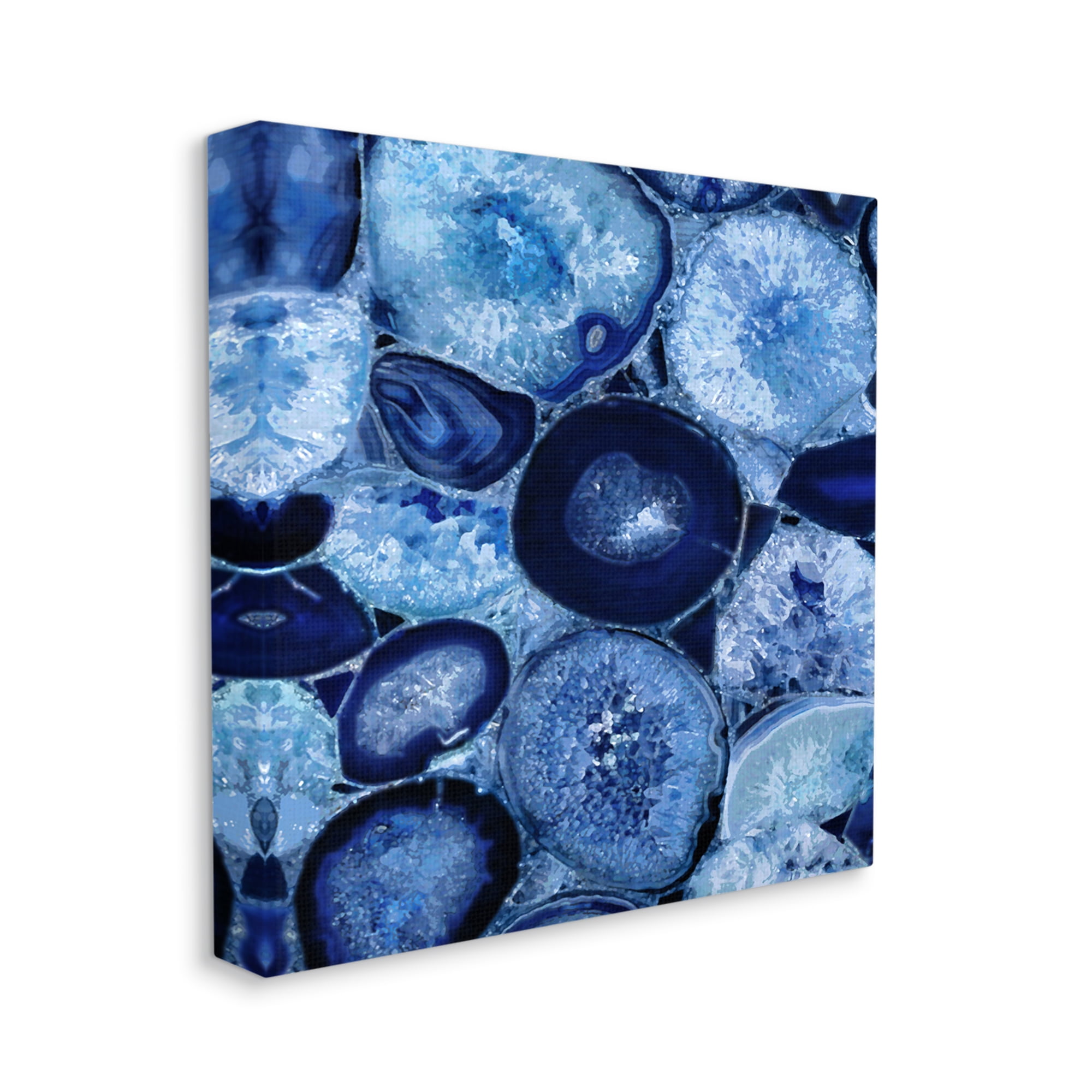 Stupell Blue Geode Crystals Arrangement Abstract Painting Gallery Wrapped Canvas Print Wall Art