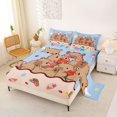thumbnail image 2 of Erosebridal Kids Kawaii Capybara With Funny Food Bed Sheets 4pcs,Boys Girls Cute Flowers Ice Cream King SheetsBreathable Home Decor, 2 of 5
