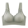 thumbnail image 3 of DDAPJ pyju Womens Seamless T-Shirt Bras Wireless Comfy Everyday Bra Scalloped V-Neck Lace Bralette Full Coverage Push Up Bras Green XXL, 3 of 7