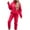 Red, variant on Aoochasliysweat Suits for Womens 2 Piece Clothes Valentine's Day Ladies Solid Color Printed Hooded Long Sleeved Sweater Casual Two-piece Long Sleeved Hooded Suit