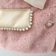 thumbnail image 6 of AUNVITO Toddler Girls Plush Lined Winter Coat Bow Detail Button Front Cozy Faux Fur Jacket Heavyweight Warm Outerwear 1-3Y, 6 of 6