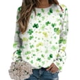 thumbnail image 2 of ASFGIMUJ Women St Pa Day T Shirts Crewneck Green Sweatshirt Raglan Sleeve Shirt Pullover Tops Loose Suitable Dressy Tops,Size XXL, 2 of 5