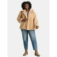 thumbnail image 2 of Time and Tru Women's and Women's Plus Teddy Double Breasted Jacket, Sizes XS-3X, 2 of 5