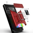 thumbnail image 4 of Étui Robuste pour Google Pixel 7 Pro avec Fentes pour Cartes, Protecteur d'Objectif Coulissant et Support Magnétique, Rouge, 4 of 5