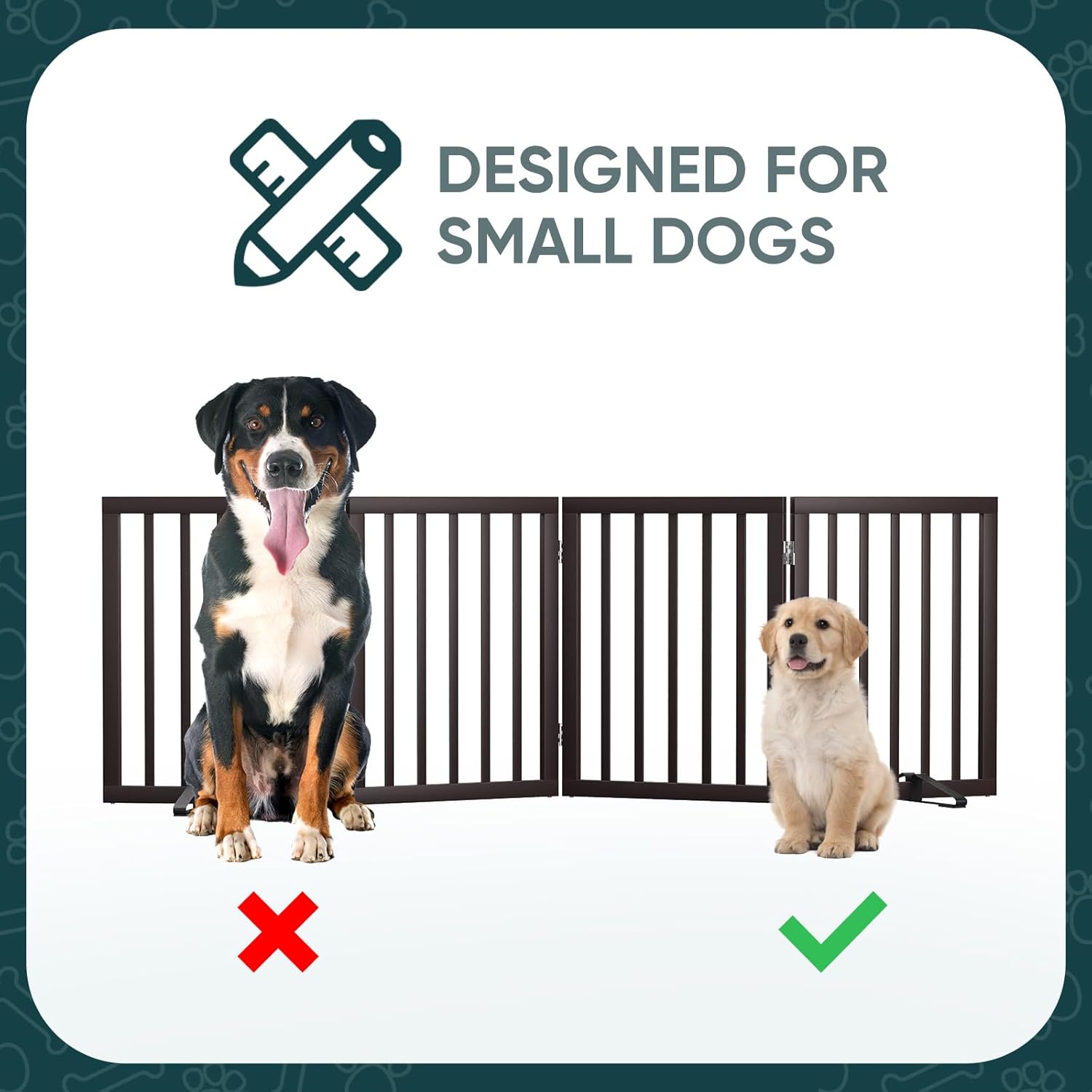 Smart FENDEE Foldable Dog Gate, 24" Bamboo photo 3