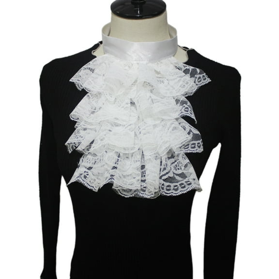 Jabot Collar Lace Wrist Cuffs Shirt Blouses Dress Removable Sleeves Ruffled Wrist Cuffs for Women Girl Photography