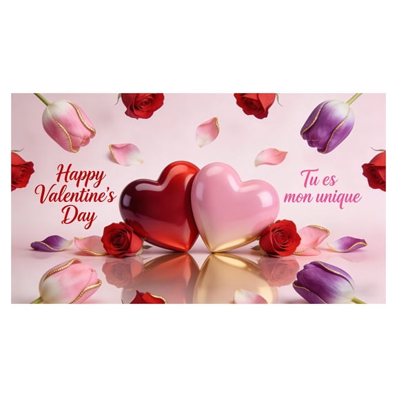 Valentine's Day Garage Door Banner Rose Heart Chocolate Design Hanging For Party & Photo Holiday (8 Styles 480x210cm)