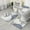 Blue Floral And, variant on Blue Floral and Petal Pattern Bathroom Rugs Sets 3 Piece,Toilet Cover Set,Absorbent Non Slip Bathroom Mats Sets with U-Shaped Contour Rug Toilet Rug Set