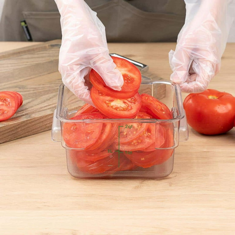 Met Lux 2 qt Round Clear Plastic Food Storage Container - with Red Volume  Markers - 7 x 7 x 4 1/4 - 10 count box