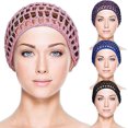 thumbnail image 1 of 4 piezas de redes para el cabello para dormir en gorro de crochet, malla para el cabello, red para el cabello de crochet, redecilla de punto para rayón suave (negro, rosa, morado y azul) 14, 1 of 5