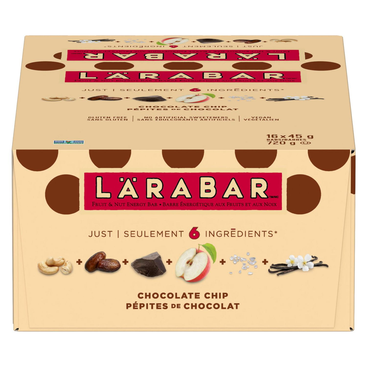 Larabar Gluten Free Chocolate Chip, 16 bars x 45 g, 720 g