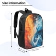 thumbnail image 2 of Uemuo Red And Blue Waves Printed Durable 17-inch Student Backpack - Lightweight, Waterproof, Adjustable Straps, Ideal for School, Work, Travel, 2 of 5