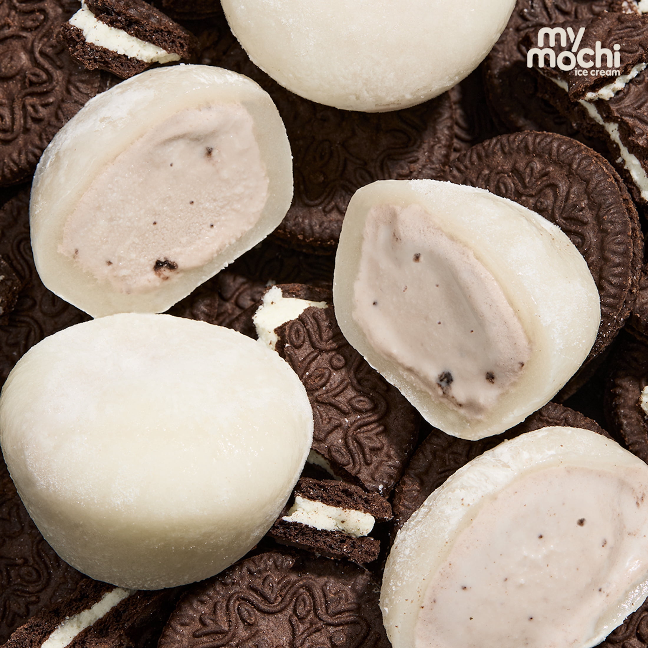 My/Mochi Ice Cream Cookies & Cream, 1.25 Ounce Soft Pieces, 6 Count, Net Content 7.5 Ounces