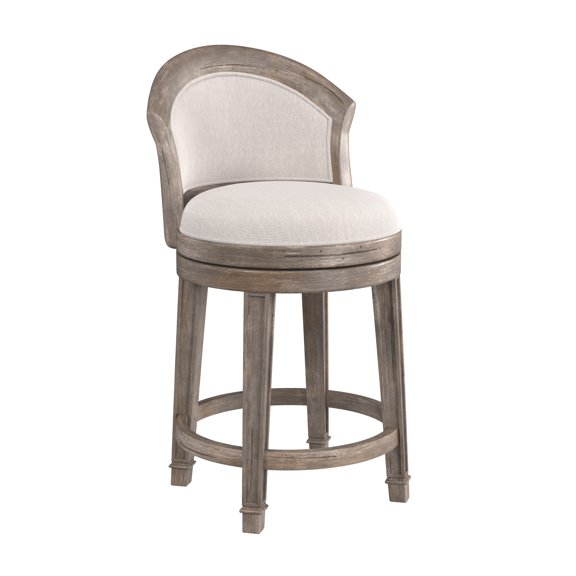 Hillsdale Furniture Monae Wood Upholstered Swivel Stool, Distressed Dark Gray, Multiple Sizes