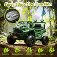 thumbnail image 5 of Xuanlur 12V Dinosaur Ride on Toys, Electric Car for Toddlers 2-4 w/Parent Control, Ride on Car w/Lights, 4-Wheel Suspension, Music, Bluetooth, 2.49-3.11MPH, Simulated Animal Vehicle for Kids (Green), 5 of 6