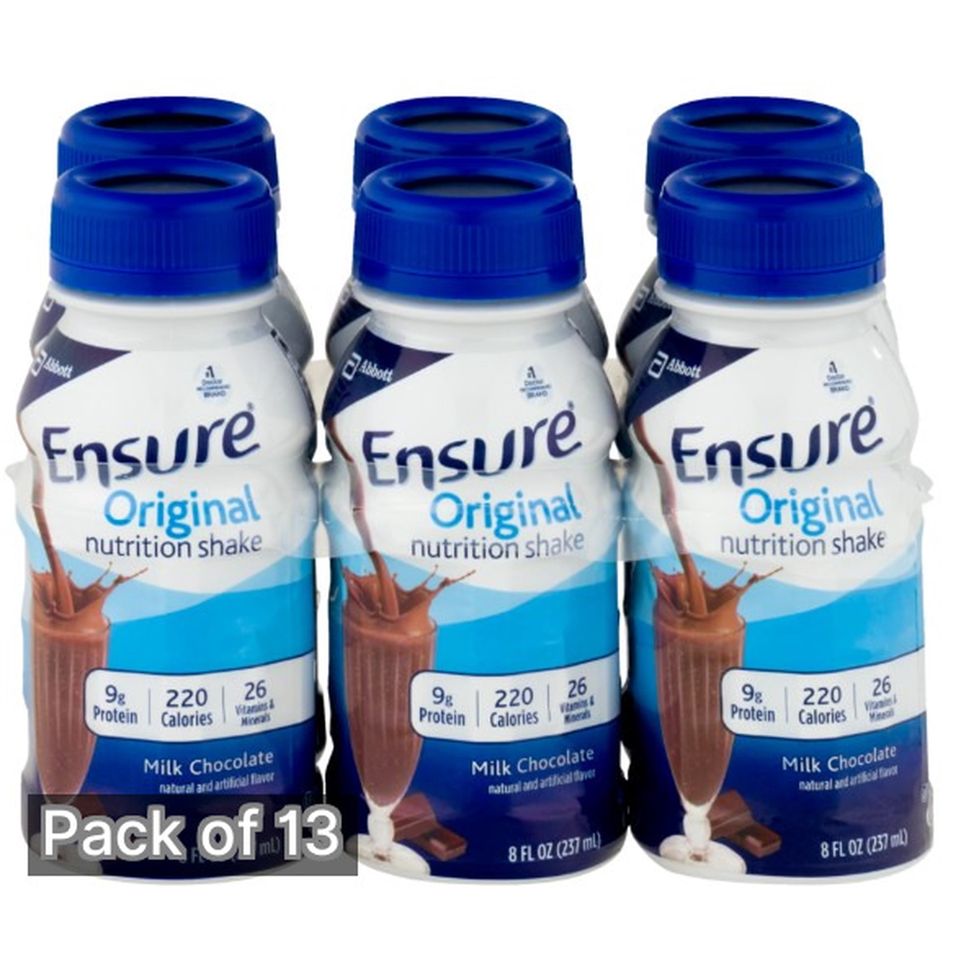 Ensure Original Nutrition Shake, Milk Chocolate 6-Count 8 fl oz Bottles (Pack of 13)