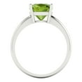 thumbnail image 4 of 2.5 ctw Solitaire Anniversary Ring for Women | Cushion Cut Natural Peridot | Hyperallergenic Solid 18K White Gold, 4 of 5