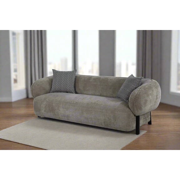 Crafters and Weavers 88" Mid-Century Modern 3-Seater Sofa in Gray