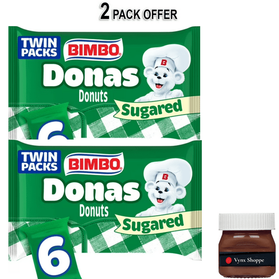 Bimbo Donas Sugared Donuts, 6 twin packs, Sugar Donuts, 11.1 oz Multipack